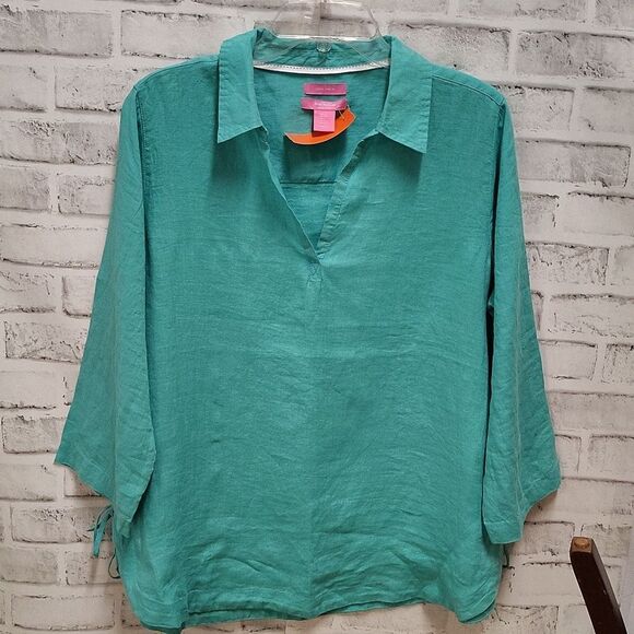 Issac mizrahi linen top - Picture 1 of 3
